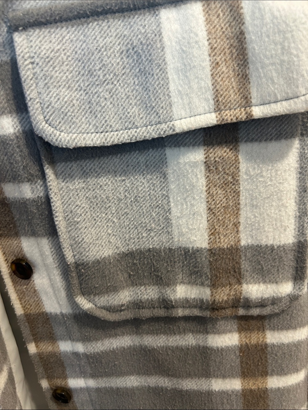 Banana Republic Gray, White & Brown Plaid Utility Jacket - Picture 9 of 10